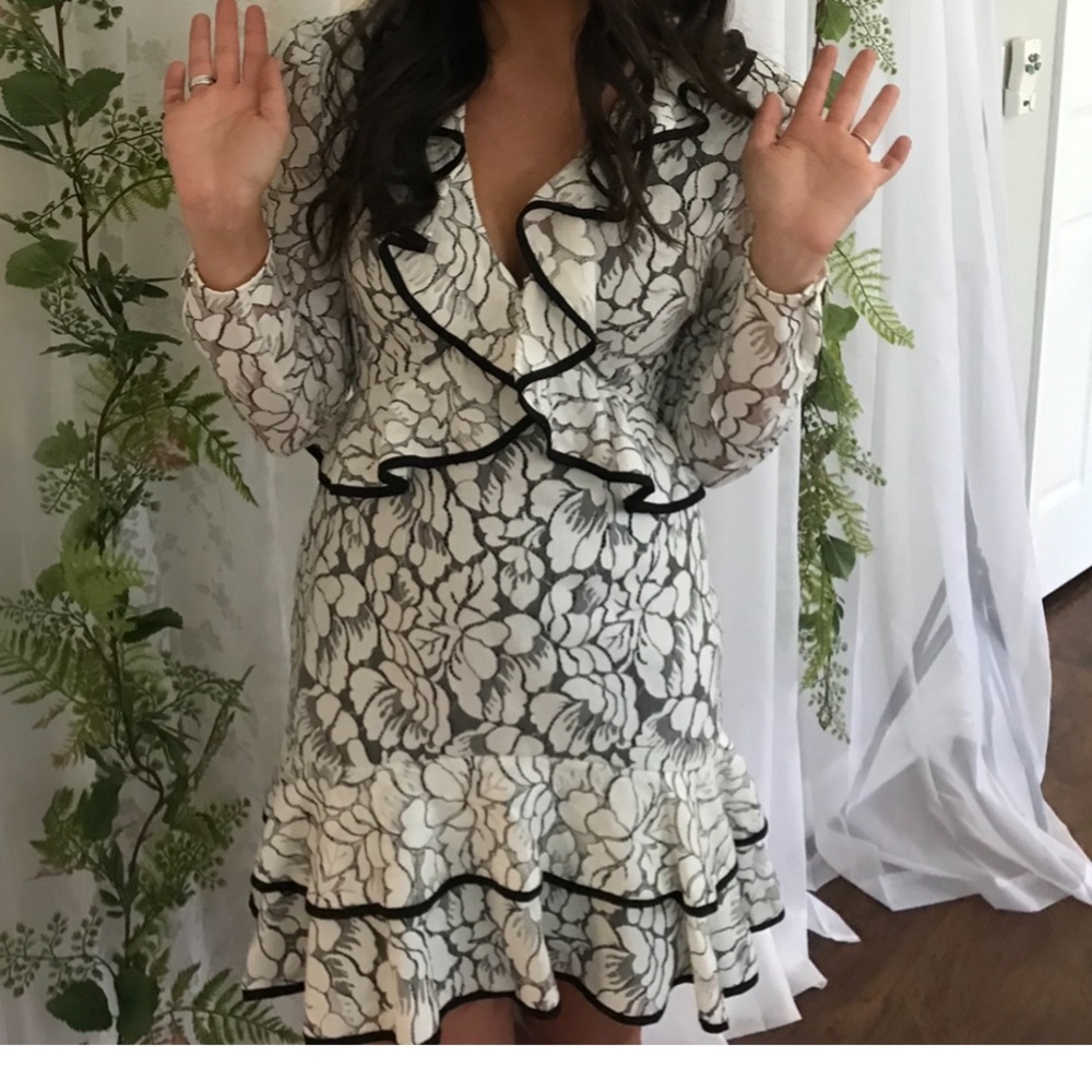 White lace dress with black underlay